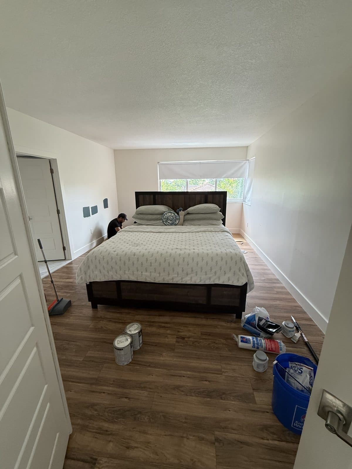 Bedroom Repaint with Dark Green Ceiling, before, Miami-Dade