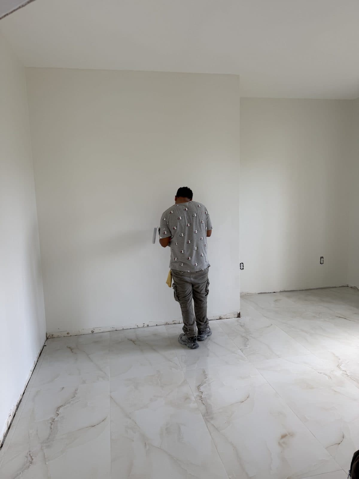 After - Marble-Look Porcelain Floor