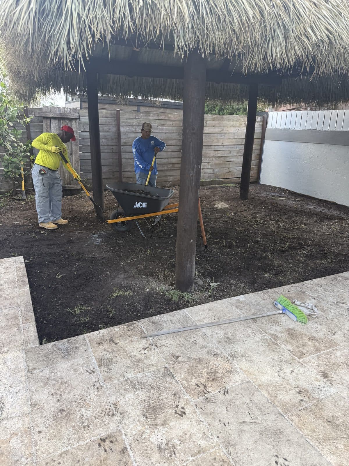 Before - Paver Pad Under the Tiki Hut